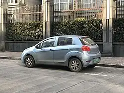 Rear quarter view of a Kandi K17A EV