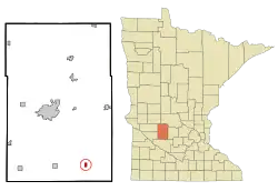 Location of Lake Lillian, Minnesota