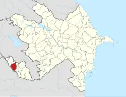 Map of Azerbaijan showing Kangarli District
