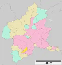 Location of Kanra in Gunma Prefecture