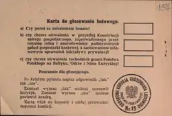 Ballot paper for the referendum