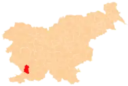 The location of the Municipality of Divača