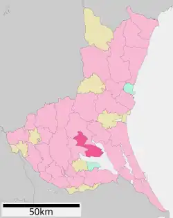 Location of Kasumigaura in Ibaraki Prefecture