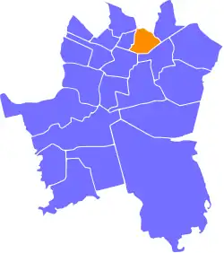 Location of Bogucice within Katowice