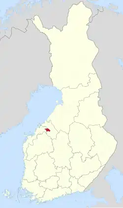 Location of Kaustinen in Finland