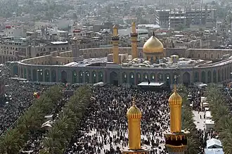 One of the holiest sites in Shia Islam, the Imam Hussayn Mosque in Karbala