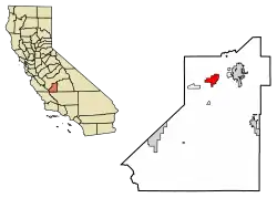 Location of Lemoore in Kings County, California.