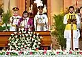 President Droupadi Murmu administering the oath as Cabinet Minister to Naidu