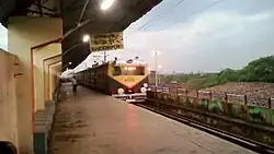 Elevated Khidirpur rail station with single line, and dock at the background