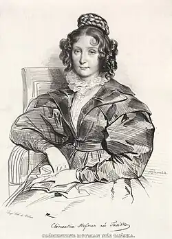Klementyna Hoffmanowa: A litograph originally published in: Straszewicz J., Die Polen und die Polinnen der Revolution vom 29 November 1830, Stuttgart [1832–1837].