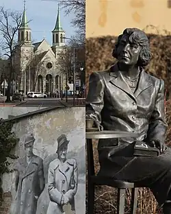 Church of Our Lady of Częstochowa, Statue of the writer - Zofia Nałkowska, Historical mural