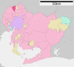 Location of Kōnan in Aichi Prefecture