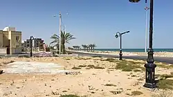 The shoreline in Konarak County, Iran