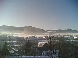 General view of the village in winter