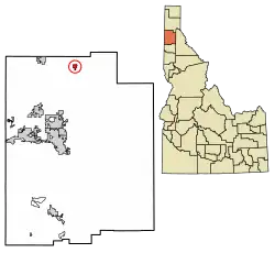 Location of Athol in Kootenai County, Idaho.