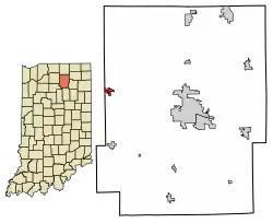 Location of Etna Green in Kosciusko County, Indiana.