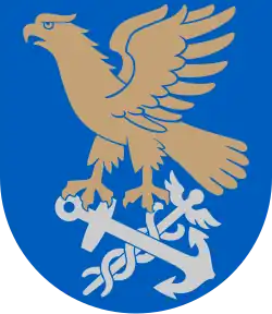 The arms of Kotka feature an eagle (Finnish: kotka)