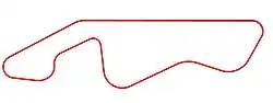 The original grand prix circuit layout in red built in 1961, 26 feet wide and measuring 4.094&nbsp;km (2.544&nbsp;mi)