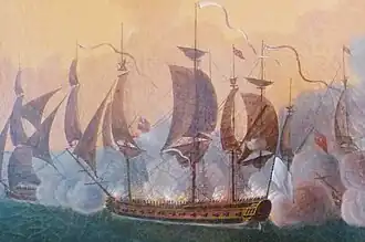Hermione in the Naval battle of Louisbourg, by Auguste-Louis de Rossel de Cercy