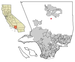Location of Acton in Los Angeles County, California