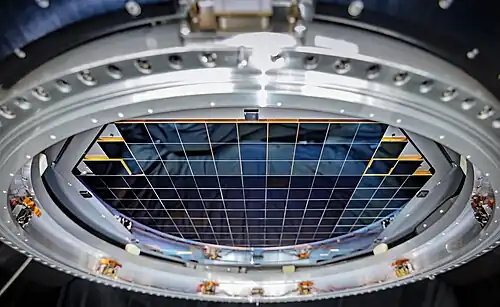 Focal plane of Cam – 60&nbsp;cm (2&nbsp;ft) wide, with 189 sensors to produce 3200-megapixel images[157]