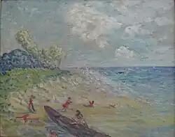 Seaside, by LVG, oil on canvas, 1940s, Goriansky Family Collection