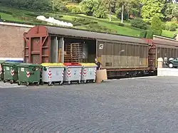 An FS freight car in Vatican City station