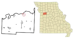 Location of Dover, Missouri