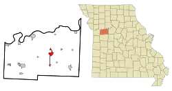 Location of Higginsville, Missouri