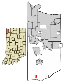 Location of Schneider in Lake County, Indiana.