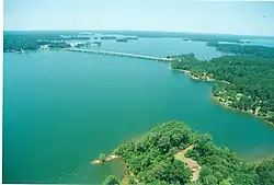 Lake Martin aerial view, including Kowaliga Bridge