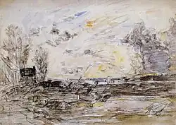 Landscape with Sunset. 1880–1890. Watercolour. Musée d'Orsay, Paris