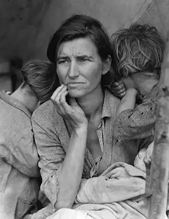 Image 19The Great Depression, with its periods of worldwide economic hardship, formed the backdrop against which the Keynesian Revolution took place (the image is Dorothea Lange's Migrant Mother depiction of destitute pea-pickers in California, taken in March 1936). (from Liberalism)