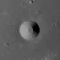 Apollo 12 view of Lansberg P, 2&nbsp;km diameter, and only 23&nbsp;km northeast of Apollo 12 landing site