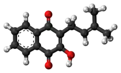 Ball-and-stick model of lapachol