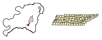 Location of Henning in Lauderdale County, Tennessee.