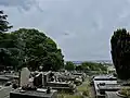 View on the cemetery at the Abbey of Graville