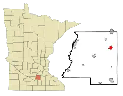 Location of Montgomery, Minnesota