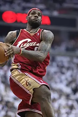 LeBron James as a member of the Cleveland Cavaliers.