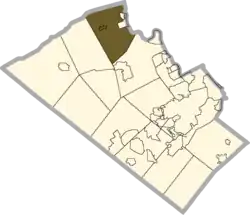 Location of Washington Township in Lehigh County, Pennsylvania