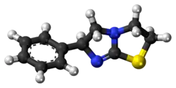 Ball-and-stick model of the levamisole molecule