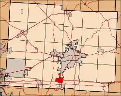 Location of Hebron in Licking County