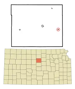 Location within Lincoln County and Kansas