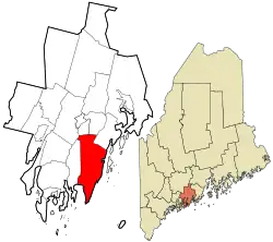 Location in Lincoln County and the state of Maine.
