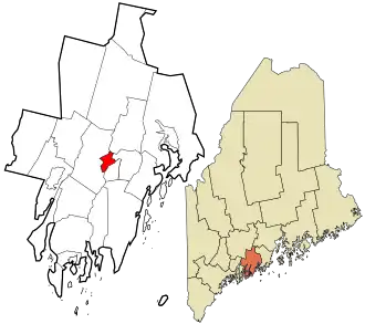 Location in Lincoln County and the state of Maine