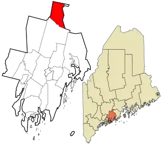 Location in Lincoln County and the state of Maine.