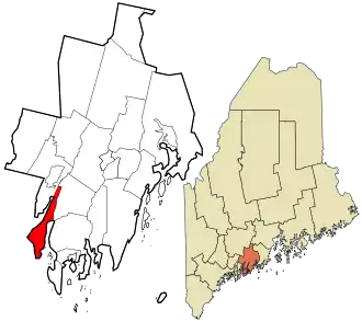 Location in Lincoln County and the state of Maine