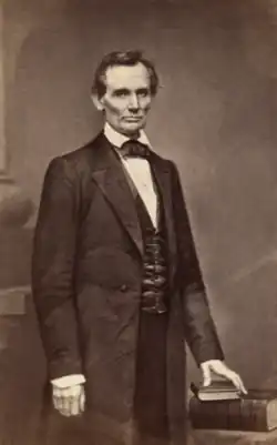 Three-quarters-length photograph of Lincoln