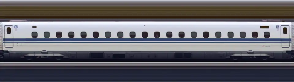 Line scan photo of Shinkansen N700A Series Set G13 in 2017, car 06