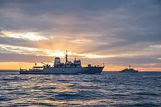 Lithuanian Navy Hunt-class mine-hunter Skalvis during BALTOPS '20